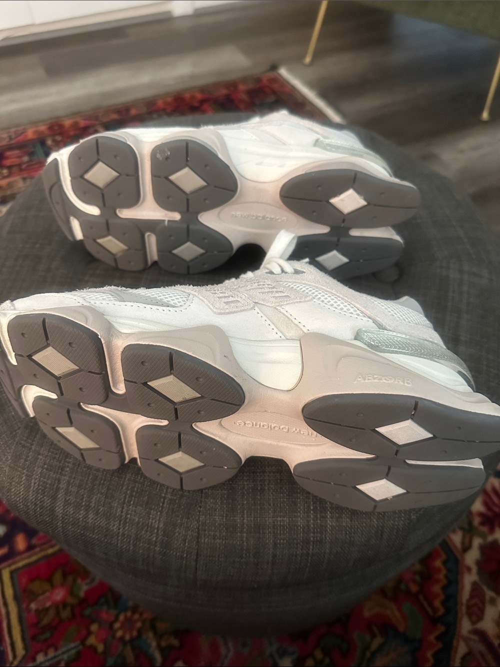 New Balance Women's Athletic Sneakers in Beige and Silver Accents - Picture 3 of 3